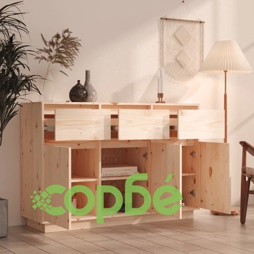 Сайдборд, 111x34x75 см, бор масив ➤ топ цена ➤ sorbe.bg