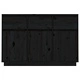 Сайдборд, черен, 110x34x75 см, бор масив