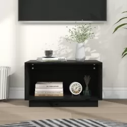 ТВ шкаф, черен, 60x35x35 см, бор масив