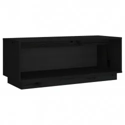 ТВ шкаф, черен, 90x35x35 см, бор масив
