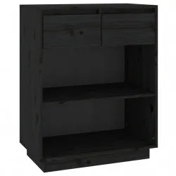 Конзолен шкаф, черен, 60x34x75 см, бор масив