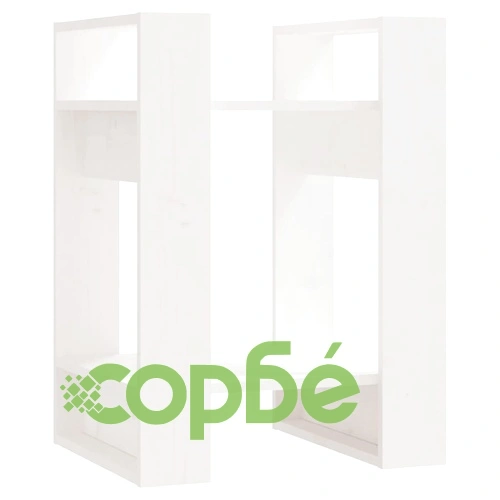 Библиотека/разделител за стая, бяла, 41x35x57 см, бор масив ➤ топ цена ➤ sorbe.bg