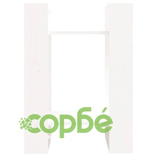 Библиотека/разделител за стая, бяла, 41x35x57 см, бор масив ➤ топ цена ➤ sorbe.bg