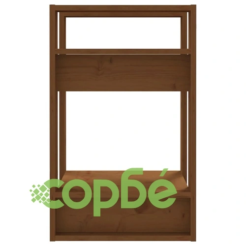 Библиотека/разделител за стая, меденокафява, 41x35x57 см, бор ➤ топ цена ➤ sorbe.bg