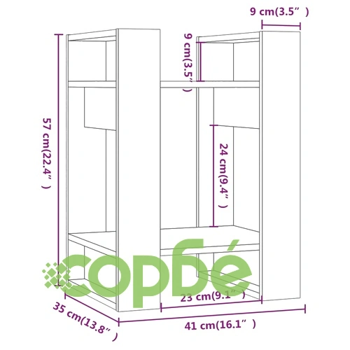 Библиотека/разделител за стая, черна, 41x35x57 см, бор масив ➤ топ цена ➤ sorbe.bg
