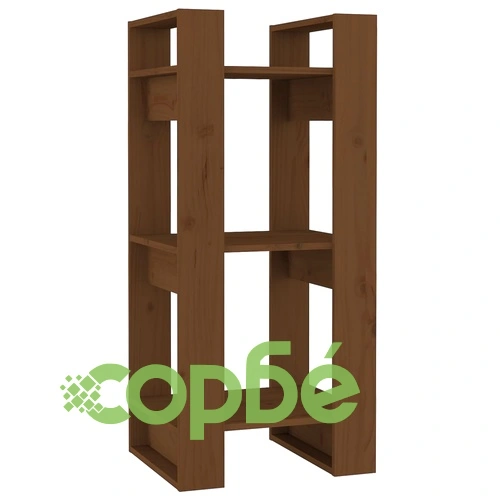 Библиотека/разделител за стая, меденокафява, 41x35x91 см, бор ➤ топ цена ➤ sorbe.bg