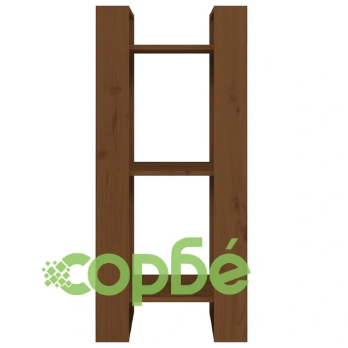 Библиотека/разделител за стая, меденокафява, 41x35x91 см, бор ➤ топ цена ➤ sorbe.bg