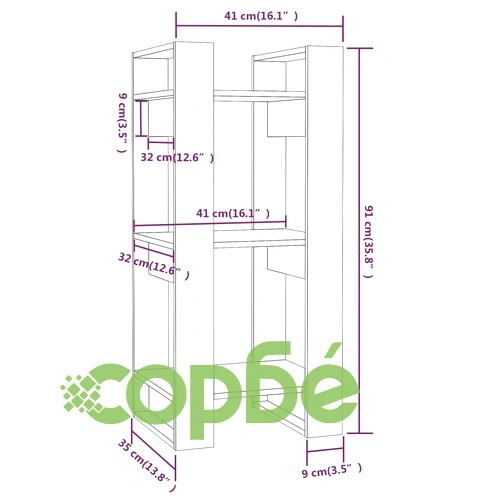 Библиотека/разделител за стая, меденокафява, 41x35x91 см, бор ➤ топ цена ➤ sorbe.bg