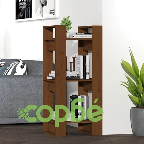 Библиотека/разделител за стая, меденокафява, 41x35x91 см, бор ➤ топ цена ➤ sorbe.bg
