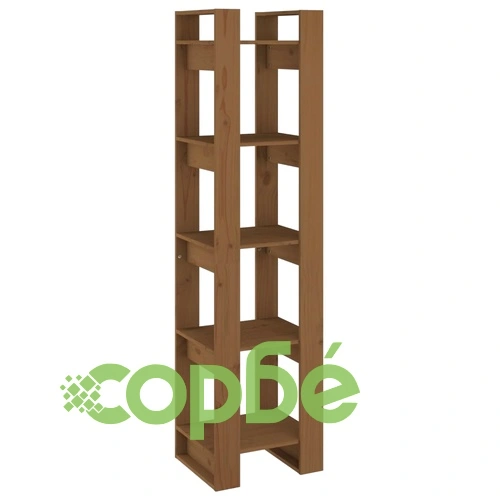 Библиотека/разделител за стая, меденокафява, 41x35x160 см, бор ➤ топ цена ➤ sorbe.bg