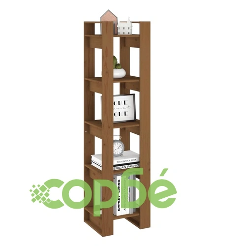 Библиотека/разделител за стая, меденокафява, 41x35x160 см, бор ➤ топ цена ➤ sorbe.bg