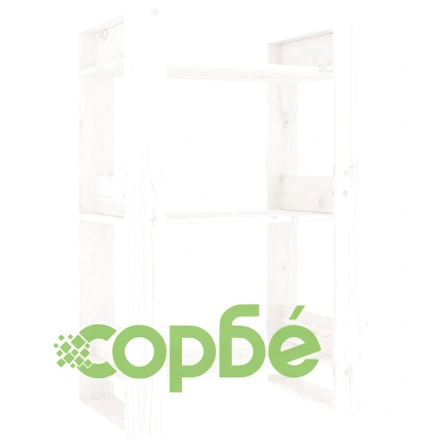 Библиотека/разделител за стая, бяла, 60x35x91 см, бор масив ➤ топ цена ➤ sorbe.bg