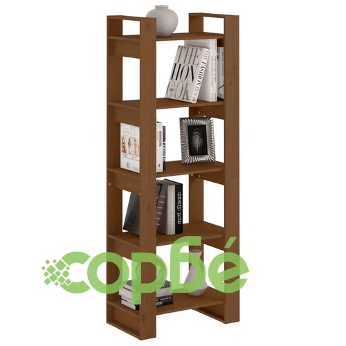 Библиотека/разделител за стая, меденокафява, 60x35x160 см, бор ➤ топ цена ➤ sorbe.bg