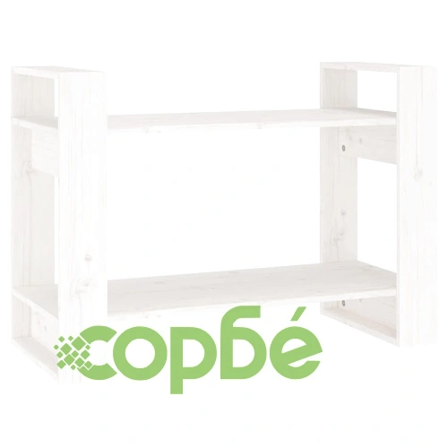 Библиотека/разделител за стая, бяла, 80x35x56,5 см, бор масив ➤ топ цена ➤ sorbe.bg