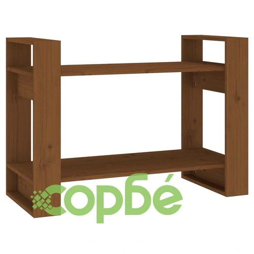 Библиотека/разделител за стая, меденокафява, 80x35x56,5 см, бор ➤ топ цена ➤ sorbe.bg