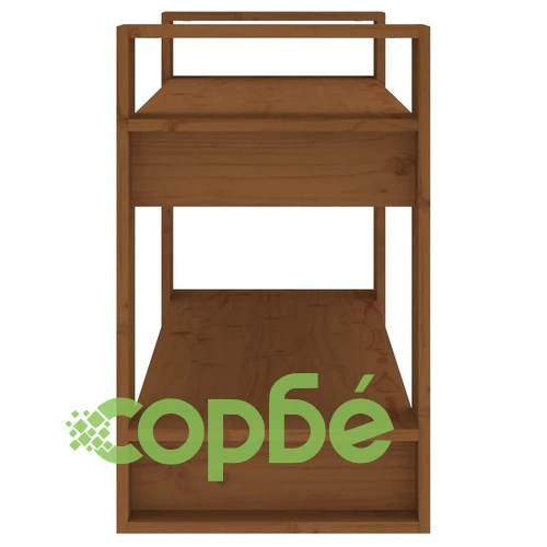 Библиотека/разделител за стая, меденокафява, 80x35x56,5 см, бор ➤ топ цена ➤ sorbe.bg