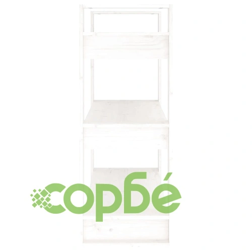 Библиотека/разделител за стая, бяла, 80x35x91 см, бор масив ➤ топ цена ➤ sorbe.bg