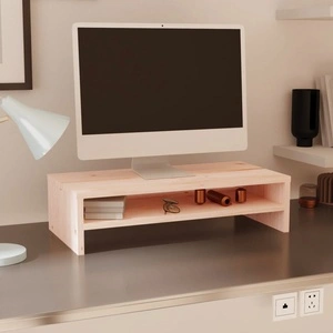 Поставка за монитор, 50x24x13 см, бор масив
