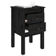 Нощно шкафче, черно, 40x35x61,5 см, борово дърво масив