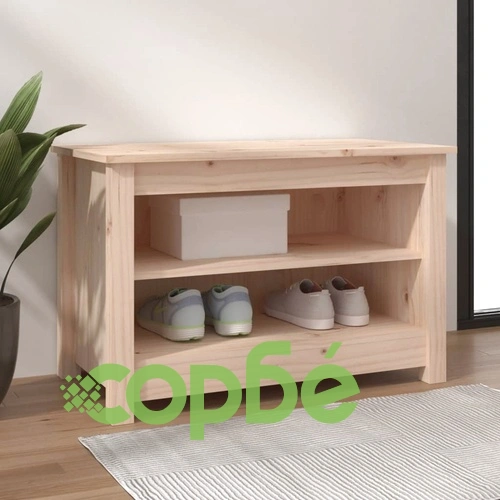 Пейка за обувки 70x38x45,5 см масивна борова дървесина ➤ топ цена ➤ sorbe.bg
