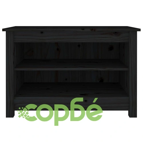 Пейка за обувки Черен 70x38x45,5 см масивна борова дървесина ➤ топ цена ➤ sorbe.bg