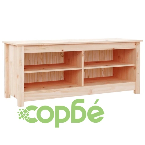 Пейка за обувки 110x38x45,5 см масивна борова дървесина ➤ топ цена ➤ sorbe.bg