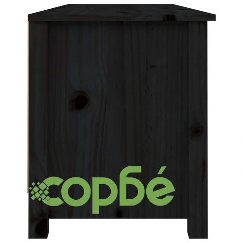 Пейка за обувки черна 110x38x45,5 см масивна борова дървесина ➤ топ цена ➤ sorbe.bg