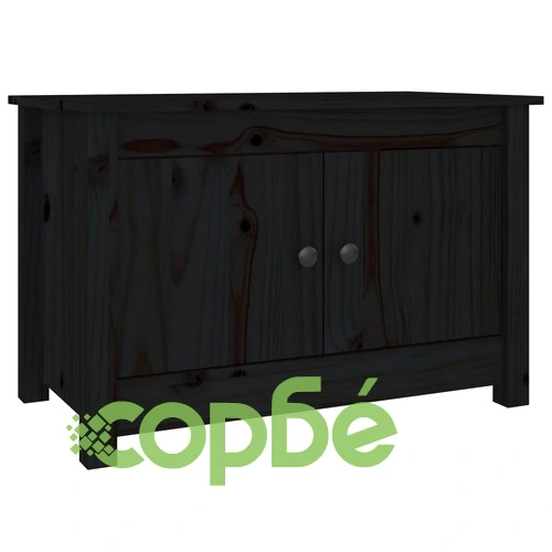 Пейка за обувки,черен 70x38x45,5 см, бор масив ➤ топ цена ➤ sorbe.bg