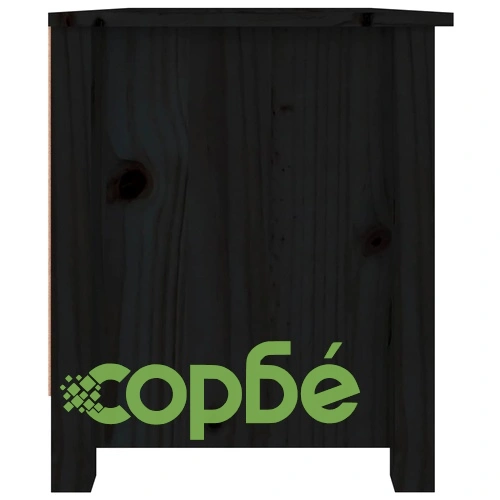 Пейка за обувки,черен 70x38x45,5 см, бор масив ➤ топ цена ➤ sorbe.bg