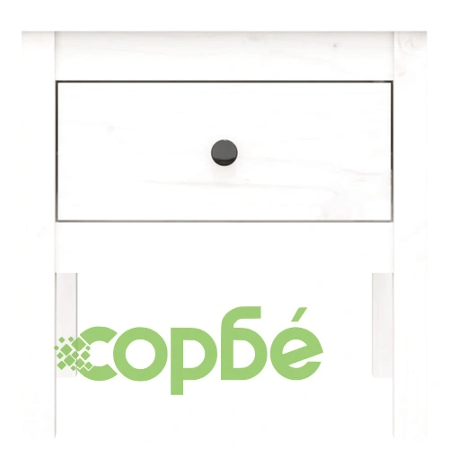 Странични масички, 2 бр, бели, 50x50x49 см, борово дърво масив ➤ топ цена ➤ sorbe.bg