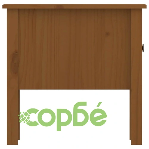 Странична масичка меденокафява 50x50x49 см борово дърво масив ➤ топ цена ➤ sorbe.bg