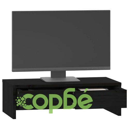 Поставка за монитор, черна, 50x27x15 см, бор масив на топ цена от sorbe.bg Поставка за монитор, черна, 50x27x15 см, бор масив ➤ топ цена ➤ sorbe.bg