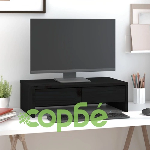 Поставка за монитор, черна, 50x27x15 см, бор масив на топ цена от sorbe.bg Поставка за монитор, черна, 50x27x15 см, бор масив ➤ топ цена ➤ sorbe.bg