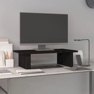 Поставка за монитор, черна, 50x27x15 см, бор масив