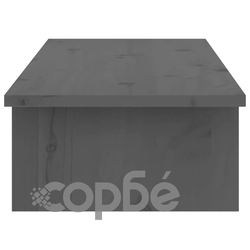 Поставка за монитор, сива, 100x27x15 см, бор масив ➤ топ цена ➤ sorbe.bg
