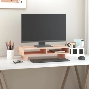 Поставка за монитор, 60x27x14 см, бор масив