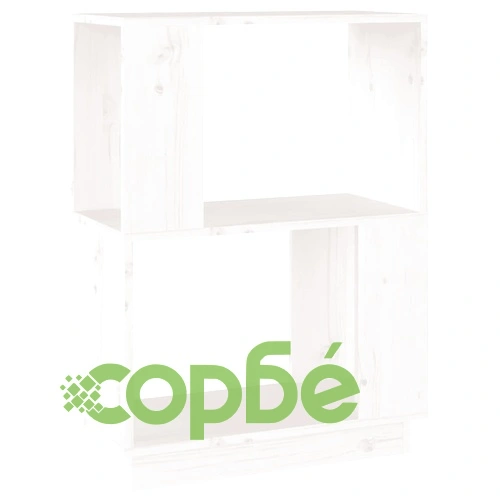 Библиотека/разделител за стая, бяла, 51x25x70 см, бор масив ➤ топ цена ➤ sorbe.bg