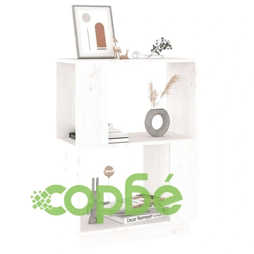 Библиотека/разделител за стая, бяла, 51x25x70 см, бор масив ➤ топ цена ➤ sorbe.bg