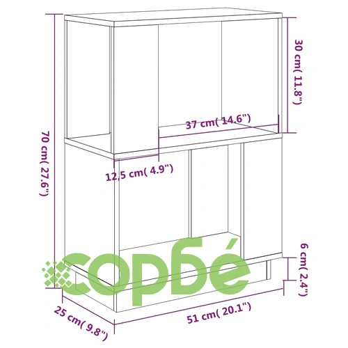 Библиотека/разделител за стая, бяла, 51x25x70 см, бор масив ➤ топ цена ➤ sorbe.bg