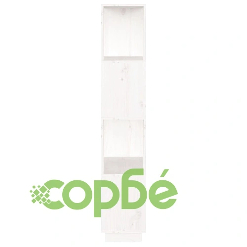 Библиотека/разделител за стая, бяла, 51x25x132 см, бор масив ➤ топ цена ➤ sorbe.bg
