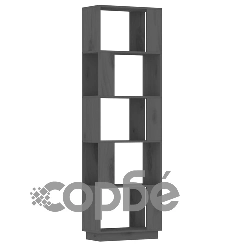 Библиотека/разделител за стая, сива, 51x25x163,5 см, бор масив ➤ топ цена ➤ sorbe.bg