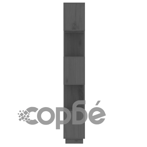 Библиотека/разделител за стая, сива, 51x25x163,5 см, бор масив ➤ топ цена ➤ sorbe.bg