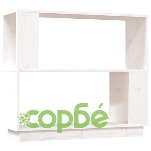 Библиотека/разделител за стая, бяла, 80x25x70 см, бор масив ➤ топ цена ➤ sorbe.bg