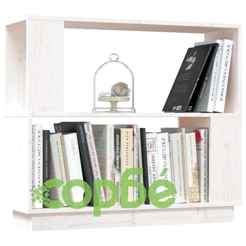 Библиотека/разделител за стая, бяла, 80x25x70 см, бор масив ➤ топ цена ➤ sorbe.bg