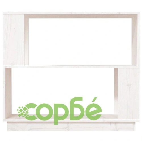 Библиотека/разделител за стая, бяла, 80x25x70 см, бор масив ➤ топ цена ➤ sorbe.bg