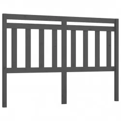 Горна табла за легло, сива, 126x4x100 см, бор масив