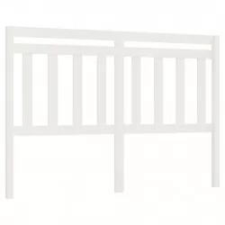 Горна табла за легло, бяла, 146x4x100 см, бор масив