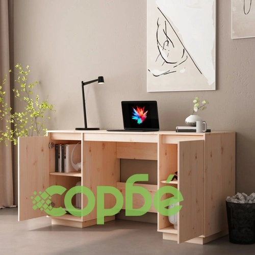 Бюро, 140x50x75 см, борово дърво масив ➤ топ цена ➤ sorbe.bg