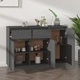 Сайдборд, сив, 110x34x75 см, бор масив