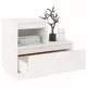 Нощно шкафче, бяло, 60x34x51 см, борово дърво масив